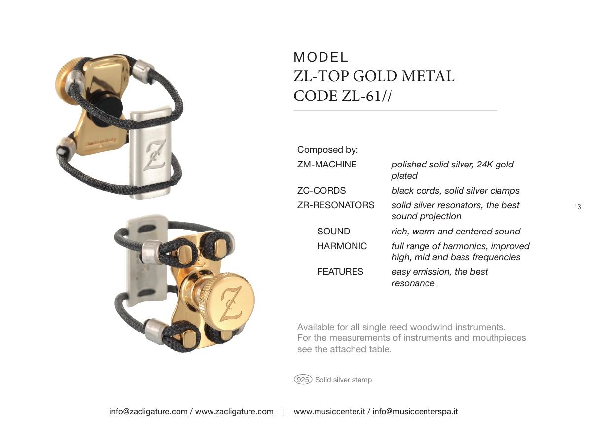 Zac ligature, legature per strumenti fiato